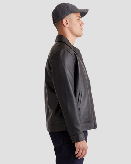 Leather Harrington Jacket
