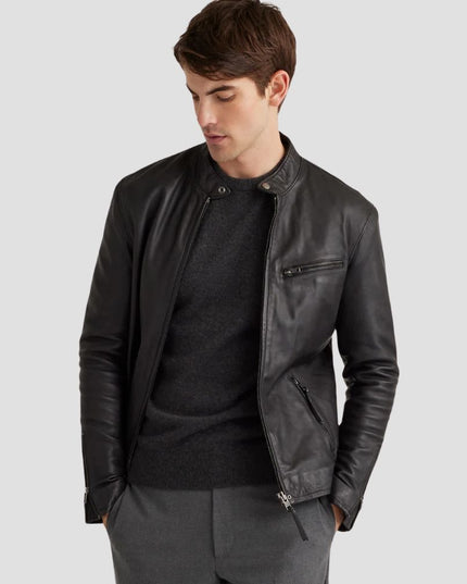 Leather Cafe Racer Jacket