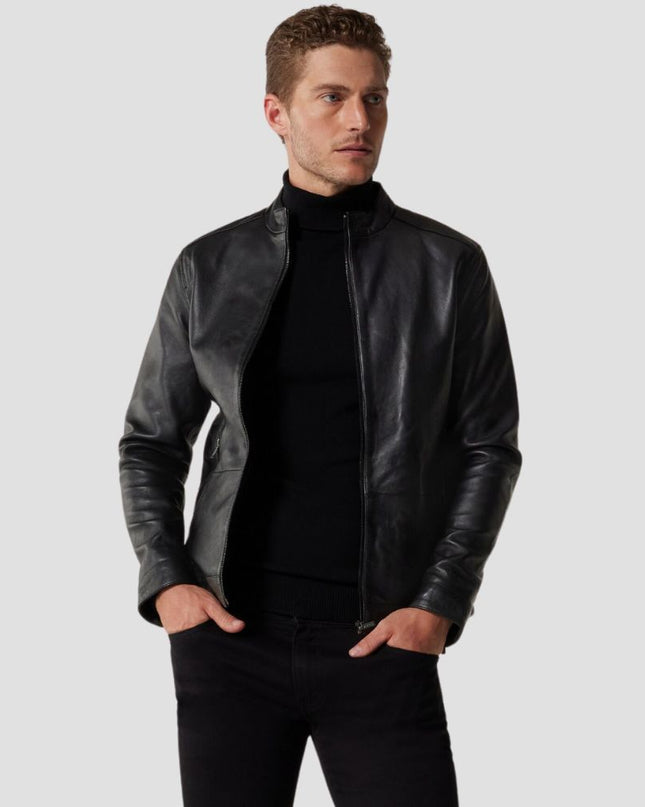Clean Black Leather Jacket