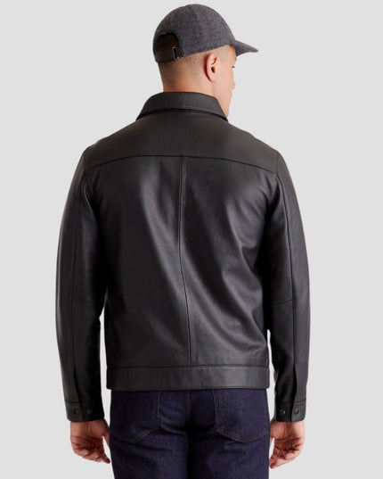 Leather Harrington Jacket