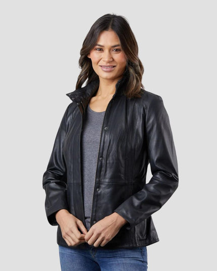 Mari Leather Jacket in Black
