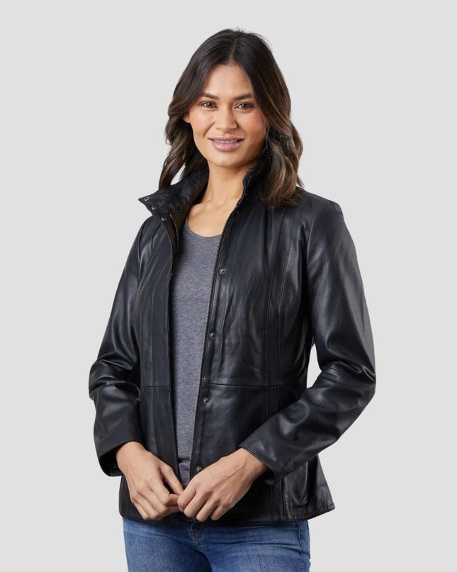 Mari Leather Jacket in Black