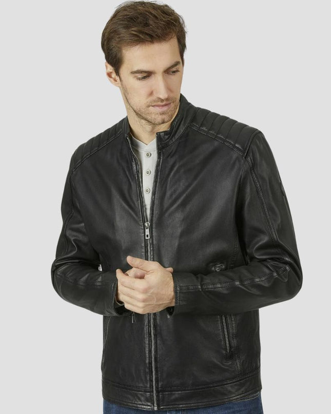 Men Black Leather jacket