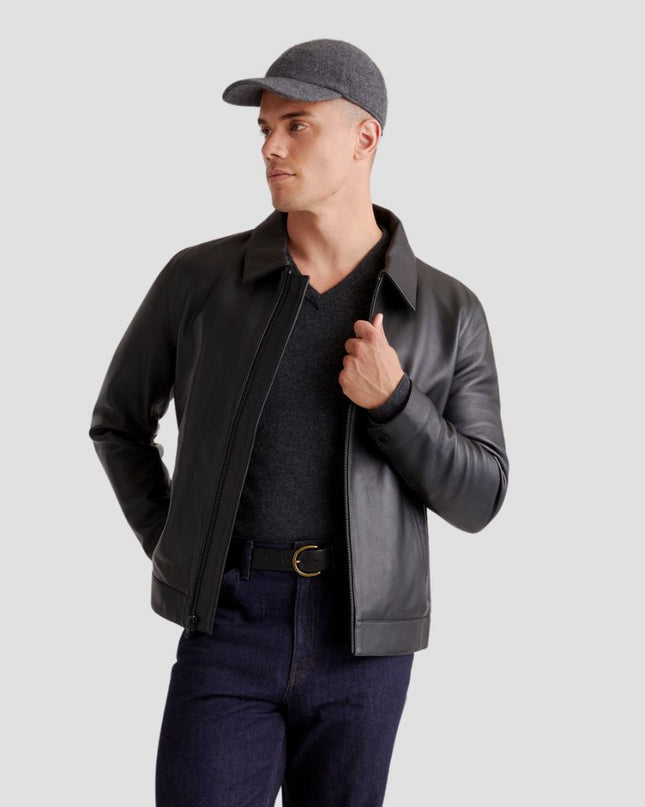 Leather Harrington Jacket