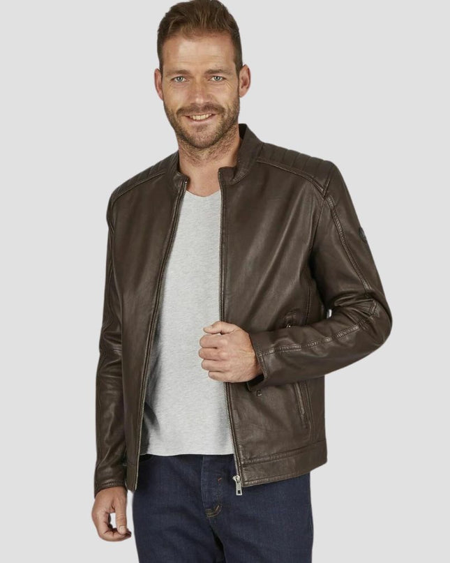 Dark Brown Fashion Leather jacket