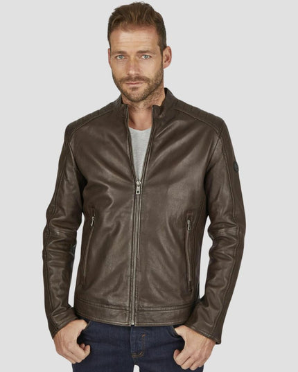 Dark Brown Fashion Leather jacket