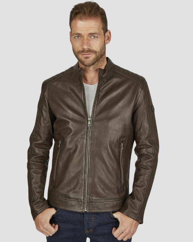Dark Brown Fashion Leather jacket