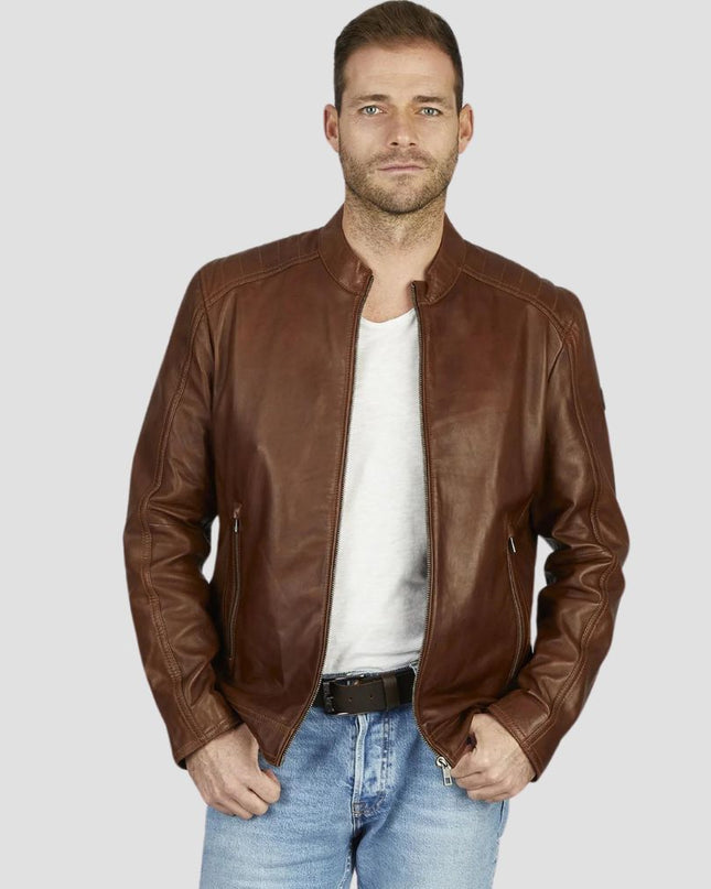Men Brown Leather jacket