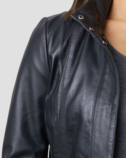 Mari Leather Jacket in Black