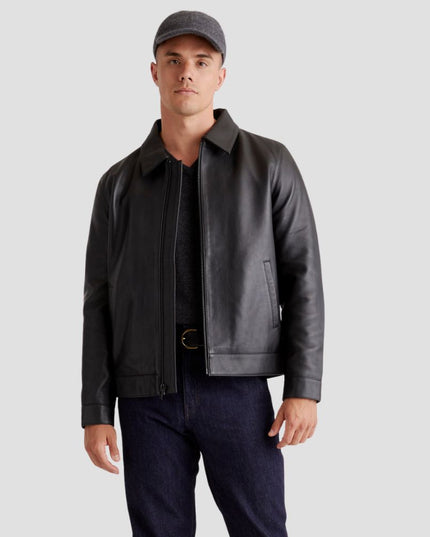Leather Harrington Jacket