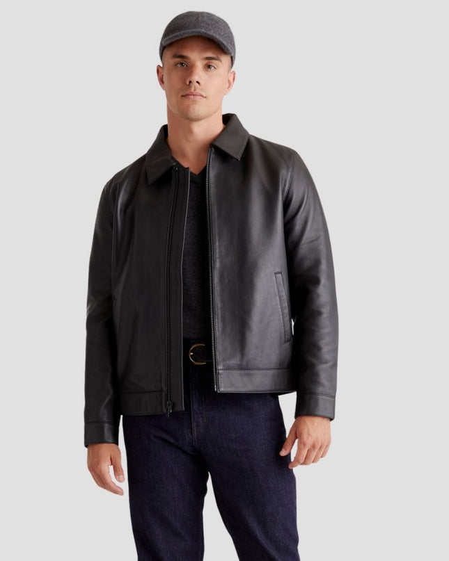 Leather Harrington Jacket