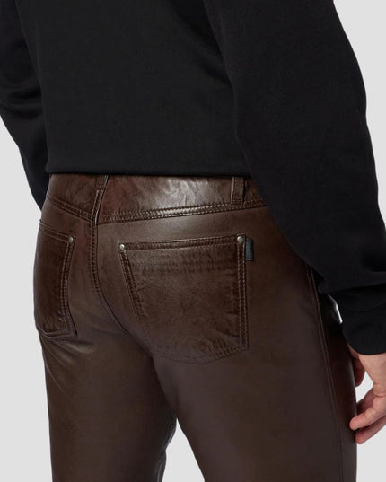 Slim Fit Leather Trousers