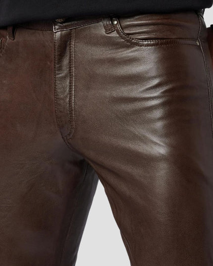 Slim Fit Leather Trousers