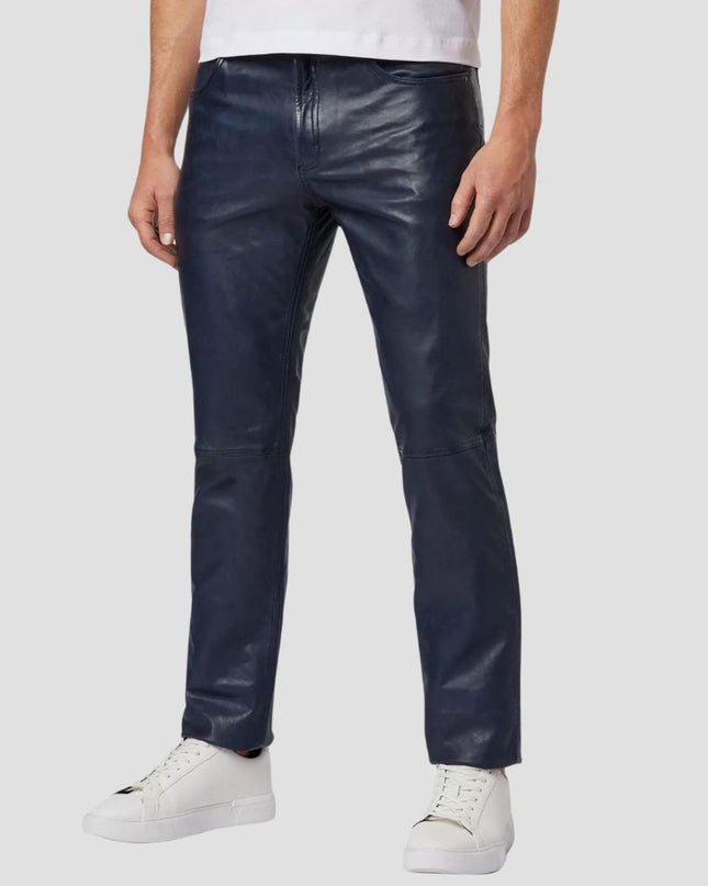 Stripe Faux Leather Skinny Fit Trousers