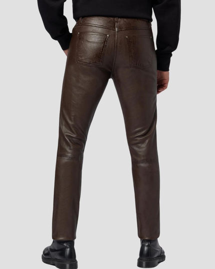 Slim Fit Leather Trousers