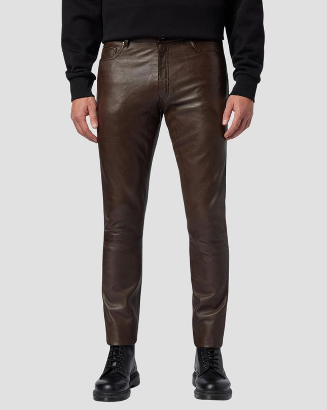 Slim Fit Leather Trousers