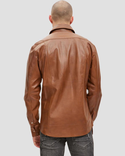 Brown Leather Shirt