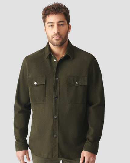 Green Suede Leather Shirt