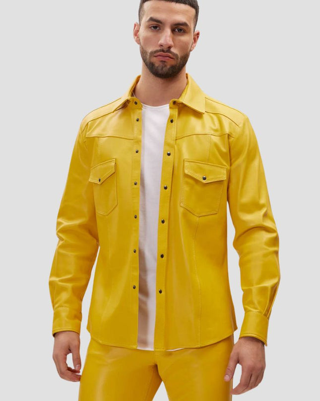 Yellow Leather Shirt