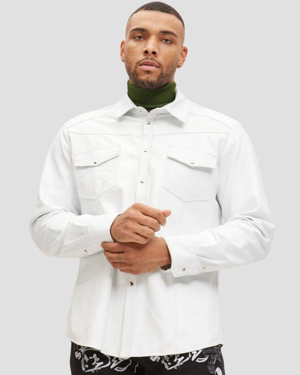 White Leather Shirt