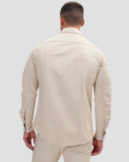 Beige Leather Shirt