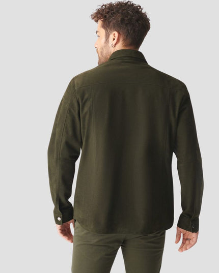 Green Suede Leather Shirt
