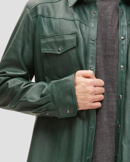 Green Leather Shirt