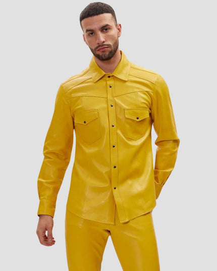 Yellow Leather Shirt