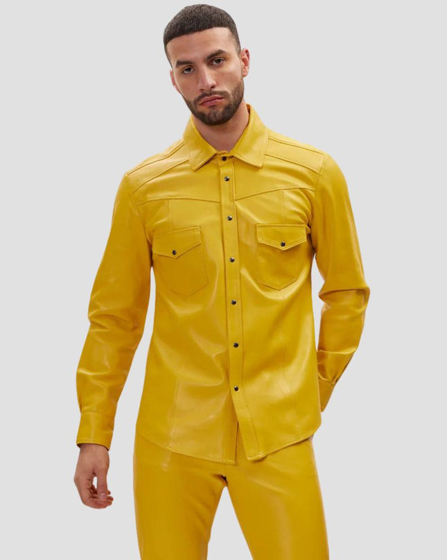 Yellow Leather Shirt