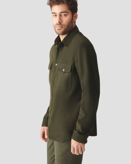 Green Suede Leather Shirt