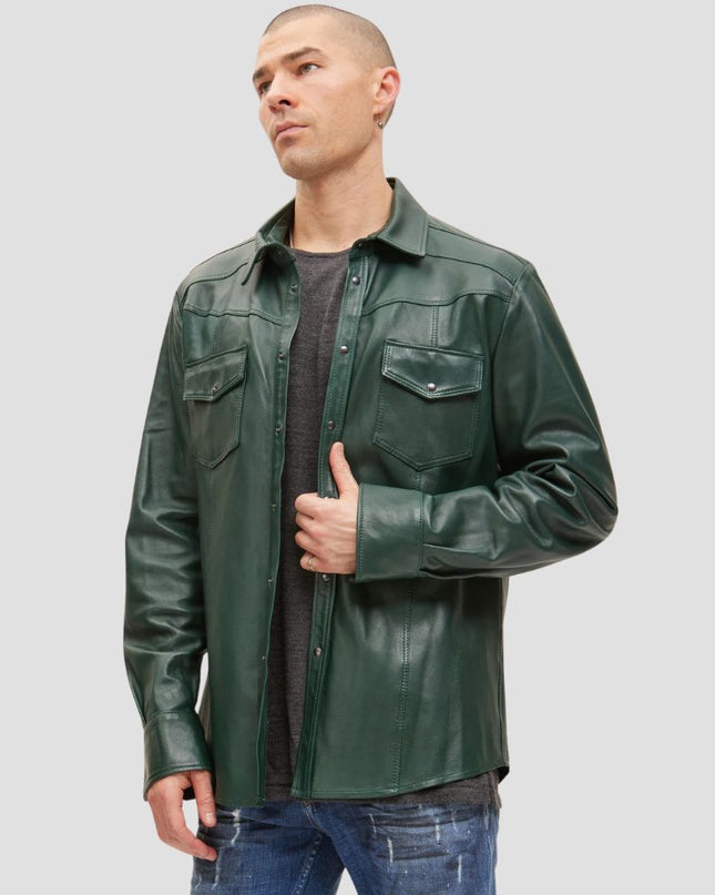 Green Leather Shirt