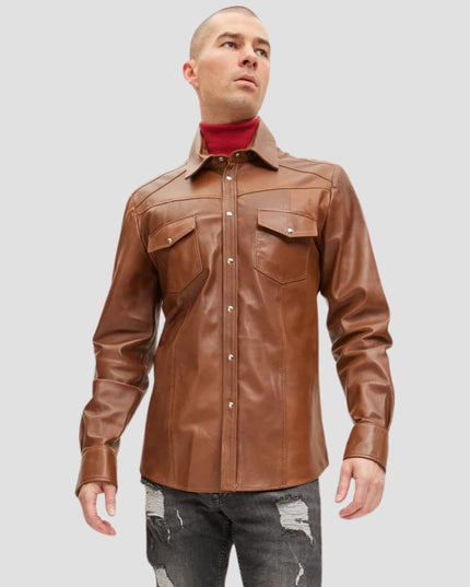 Brown Leather Shirt