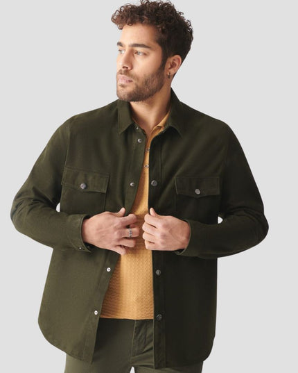 Green Suede Leather Shirt