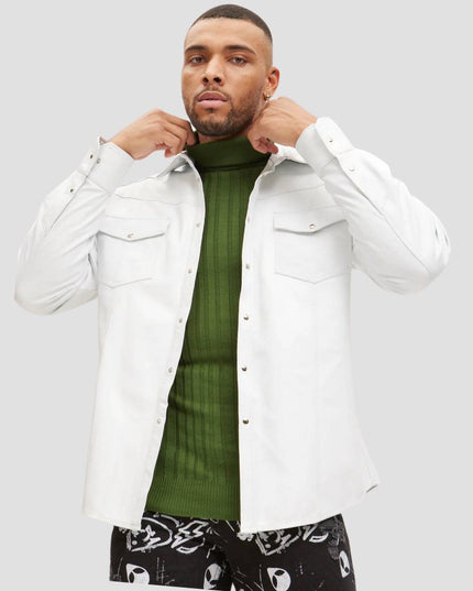 White Leather Shirt