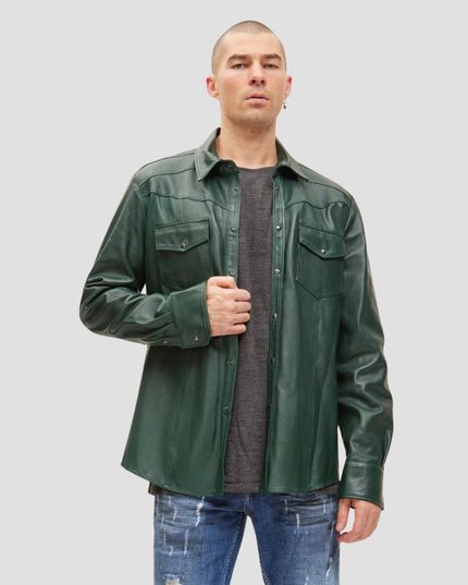 Green Leather Shirt