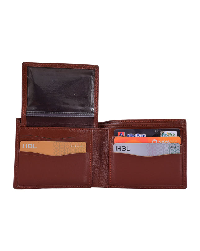 Buffalo Leather Wallet for Men – Reddish Brown Bifold, 8 Card Slots