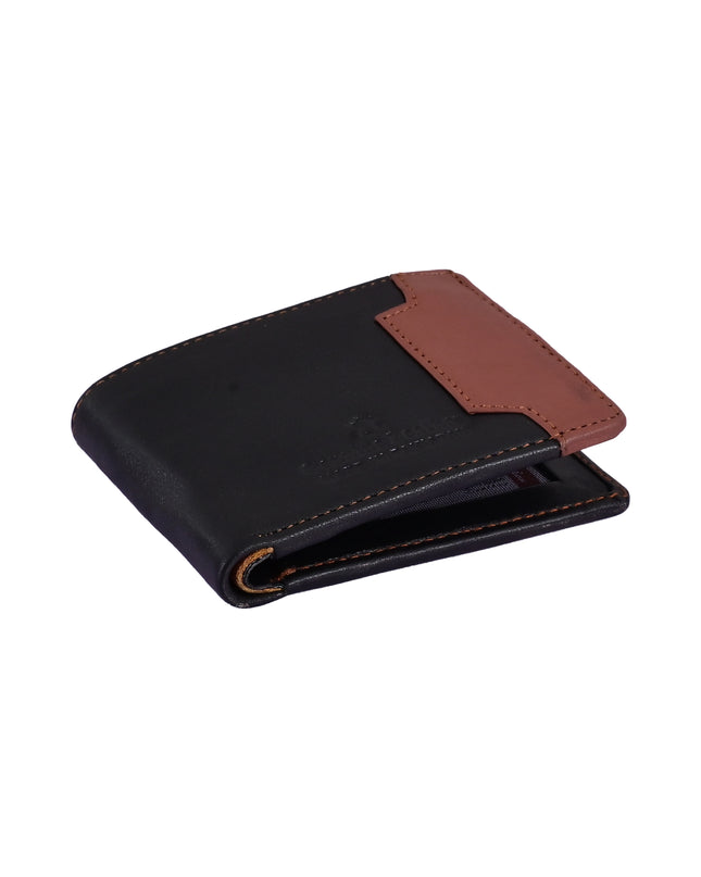 Buffalo Leather Wallet for Men – Black & Brown, 6 Compartments