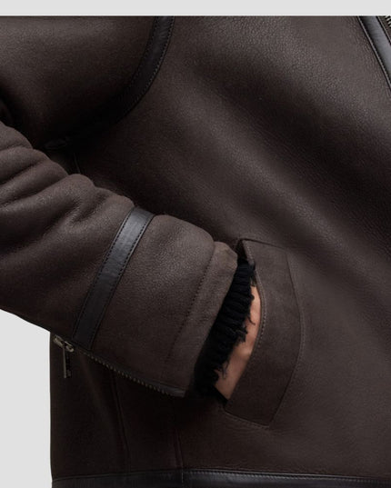 Rhys Genuine Shearling Aviator Jacket