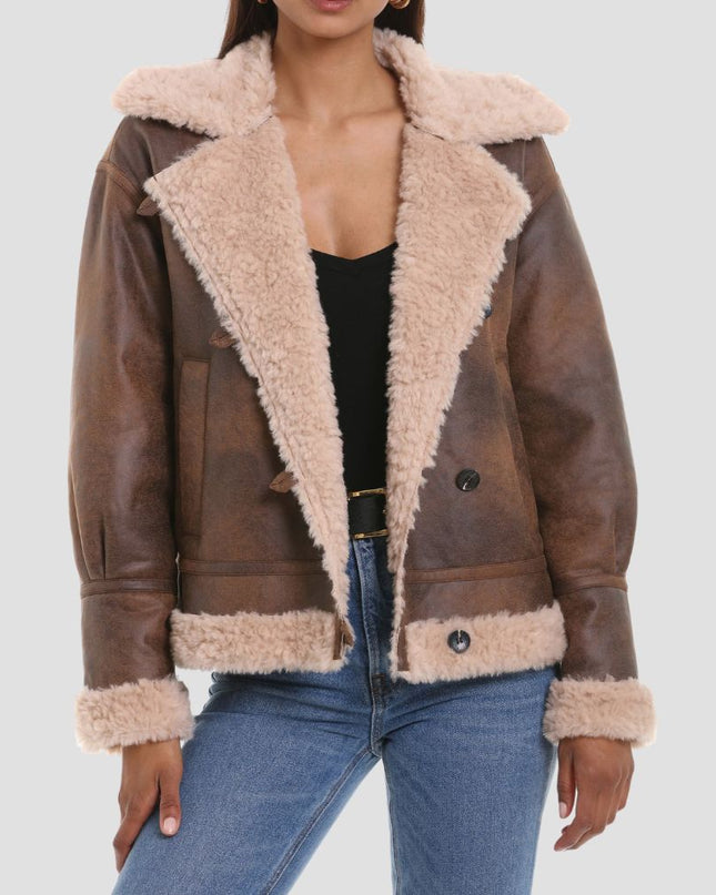 Faux Shearling Moto Jacket