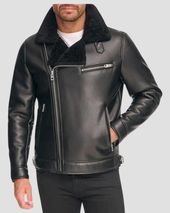 Asymmetrical Faux Shearling Jacket