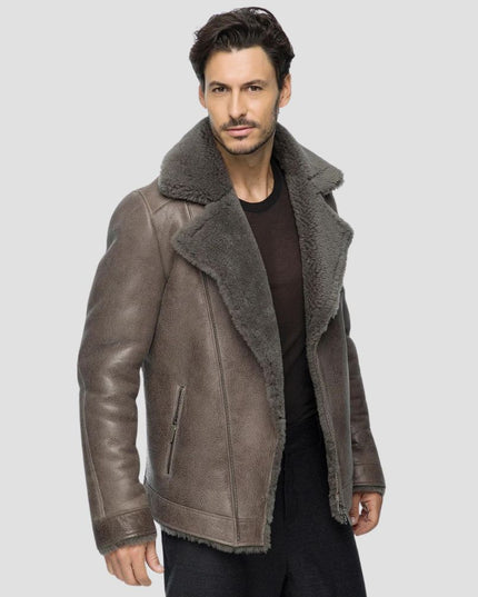 Warm Grey Shearling Jacket