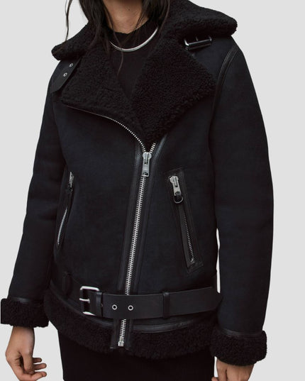 Rei Shearling Biker Jacket