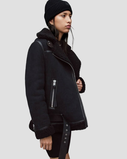 Rei Shearling Biker Jacket