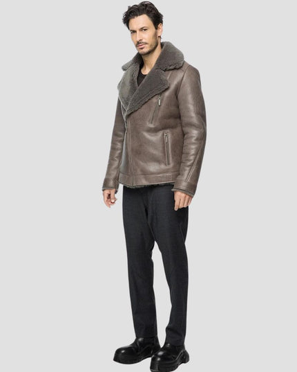 Warm Grey Shearling Jacket