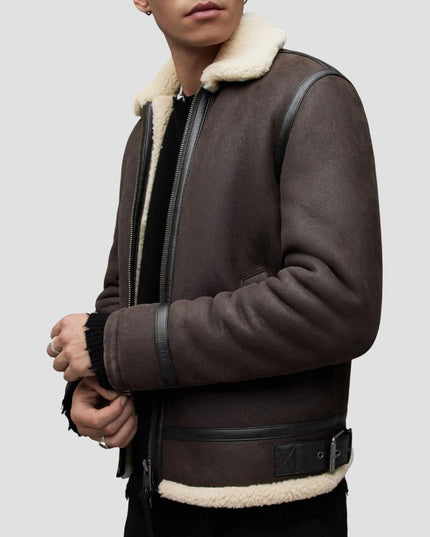 Rhys Genuine Shearling Aviator Jacket