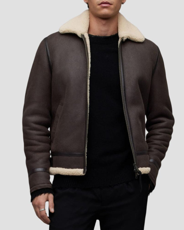 Rhys Genuine Shearling Aviator Jacket