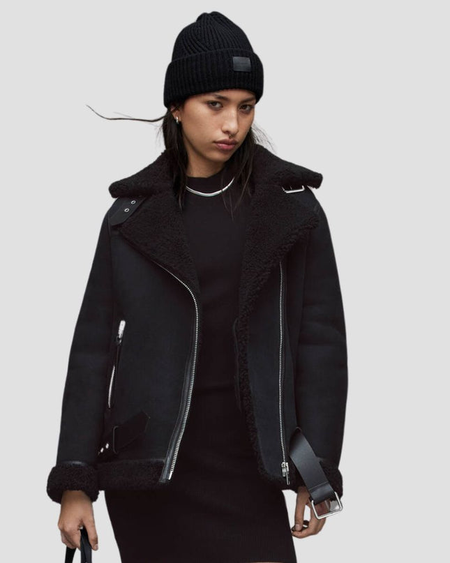 Rei Shearling Biker Jacket