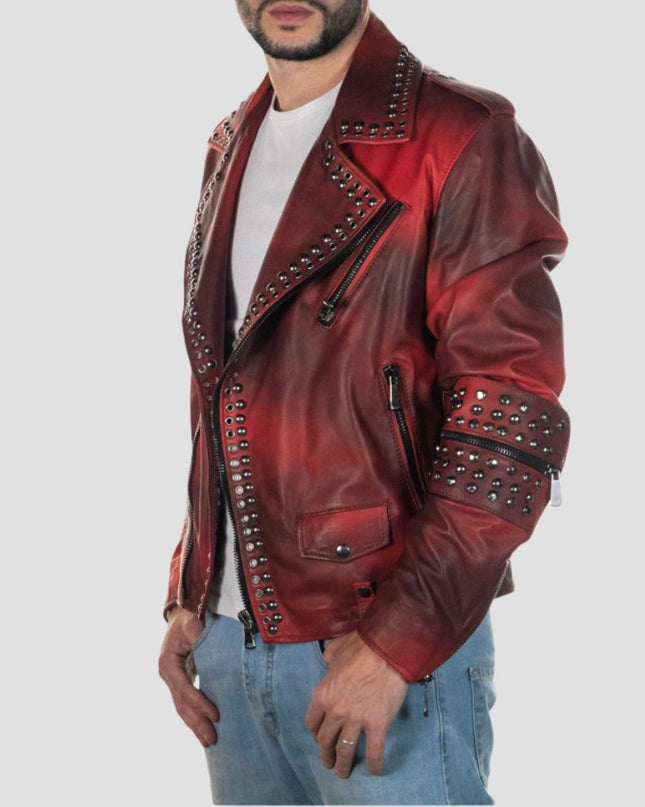 Vasco Men Bordeaux Studded Nail in genuine leathers