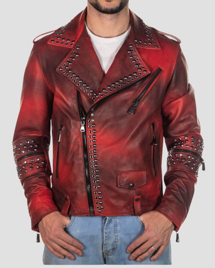 Vasco Men Bordeaux Studded Nail in genuine leathers