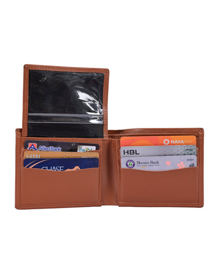 Brown Buffalo Leather Wallet for Men – Slim Bifold with 6 Compartments